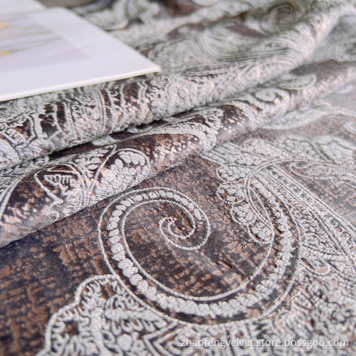 Holland Vevlet Polyfoam Foil Printing Upholstery Fabric